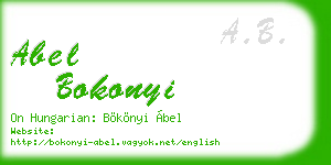 abel bokonyi business card