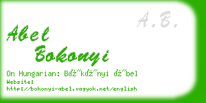 abel bokonyi business card